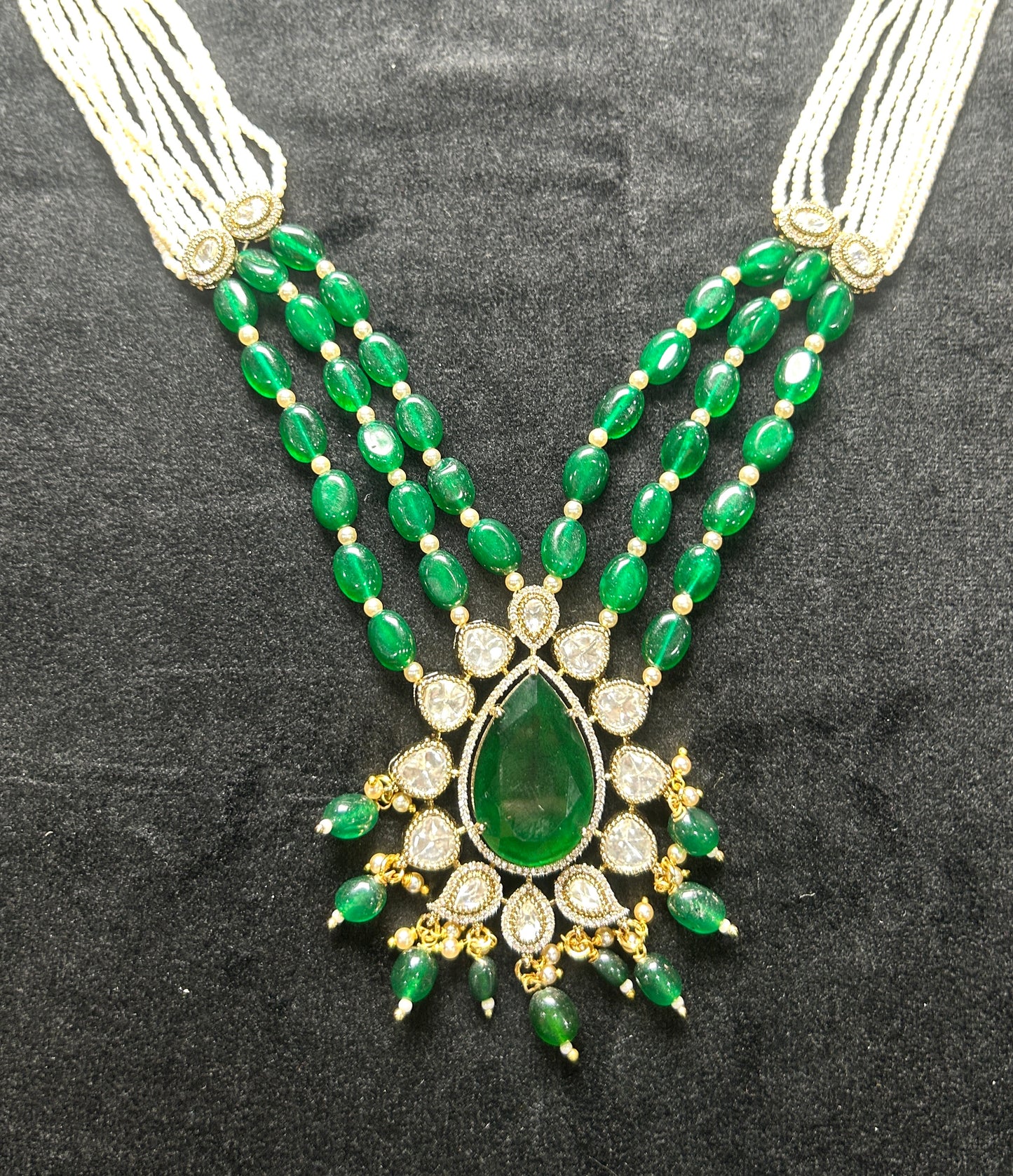 Royal Emerald & Kundan Bridal Necklace