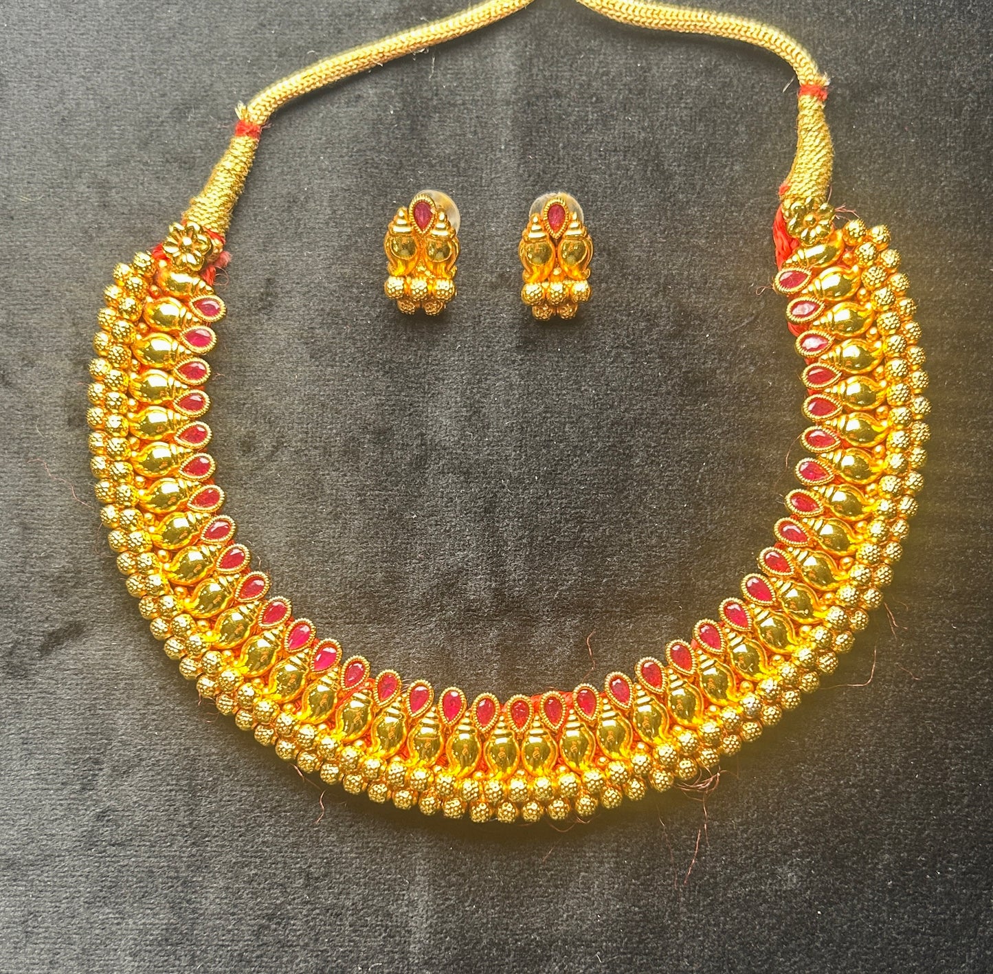 Rajlaxmi Antique Temple Necklace Set