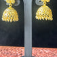 Classic Gold Jhumkas with Butterfly Stud & Red Stone Accent