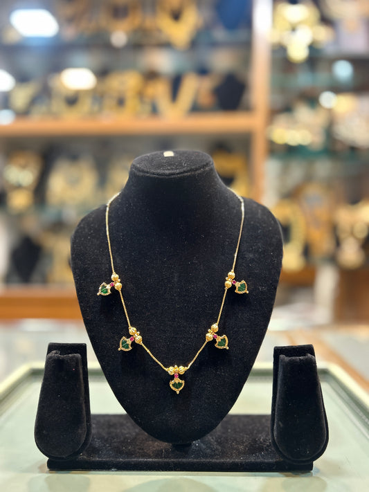 Emerald Motif Traditional Long Necklace