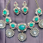 Royal Emerald Fusion Kundan Necklace Set