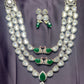 Emerald Peacock Kundan Necklace Set