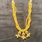 Triple Drop Ruby & Gold Bead Haar