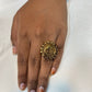 Surya–Chandrakor Antique Gold Statement Ring