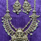 Antique Temple Jewellery Necklace Set with Goddess Lakshmi Motif