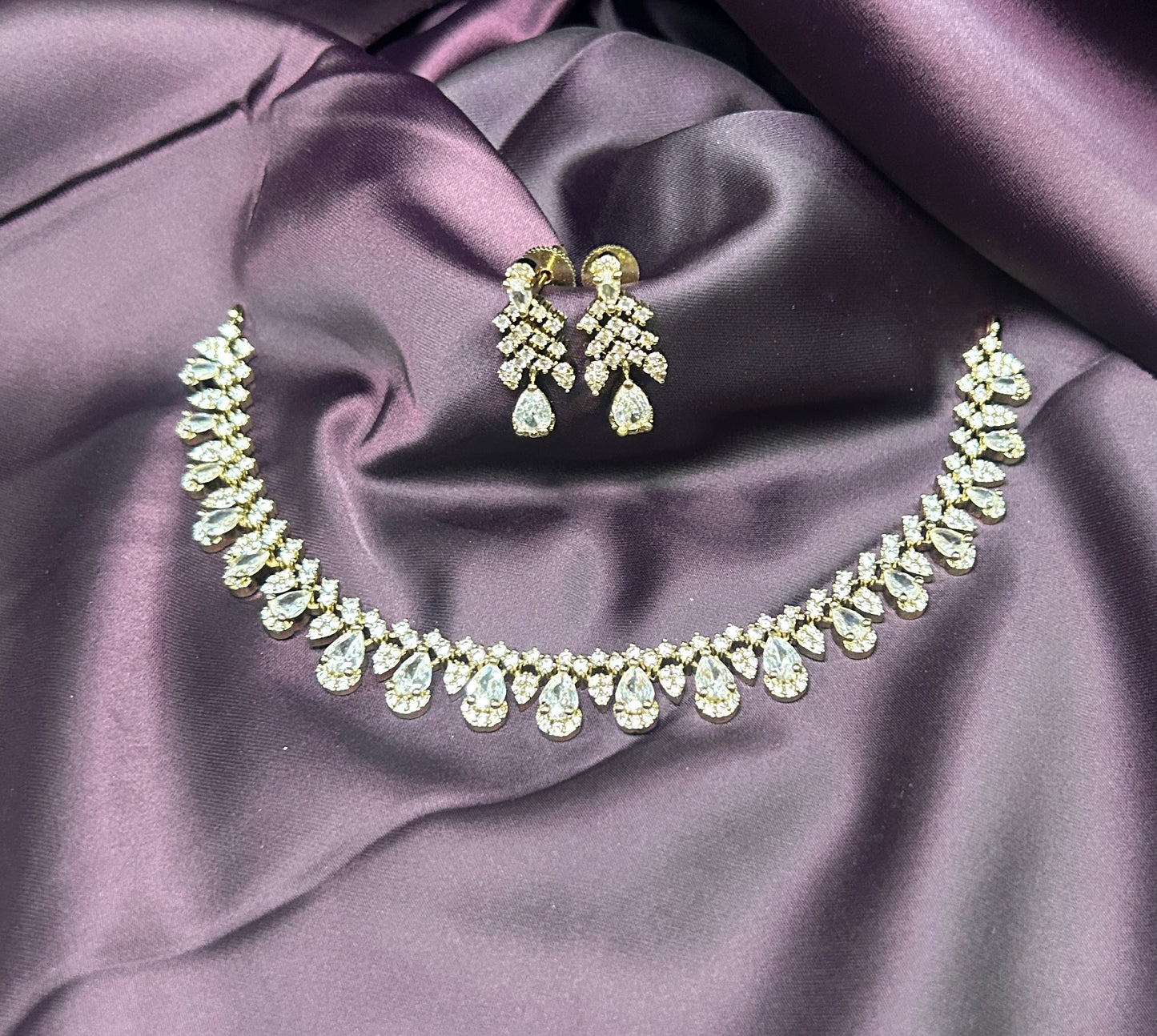 Crystal Raindrop Necklace Set