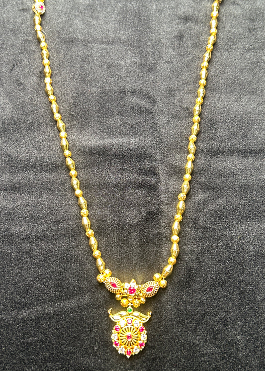 Heritage Ruby & Gold Bead Necklace
