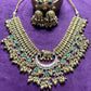 Royal Pachikundan Elephant Motif Necklace Set with Emerald Accents
