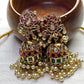 Kundan Choker Necklace Set – With Pearl Drops & Meenakari Touch