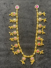 Floral Ruby & Gold Bead Necklace