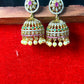Pear-Shaped Stone Studded Jhumka Earrings
