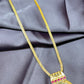 Lakshmi Coin Pendant Necklace with Ruby Accents