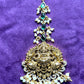 Temple Maang Tikka with Lakshmi Devi Motif & Emerald Accents