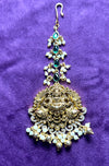 Temple Maang Tikka with Lakshmi Devi Motif & Emerald Accents