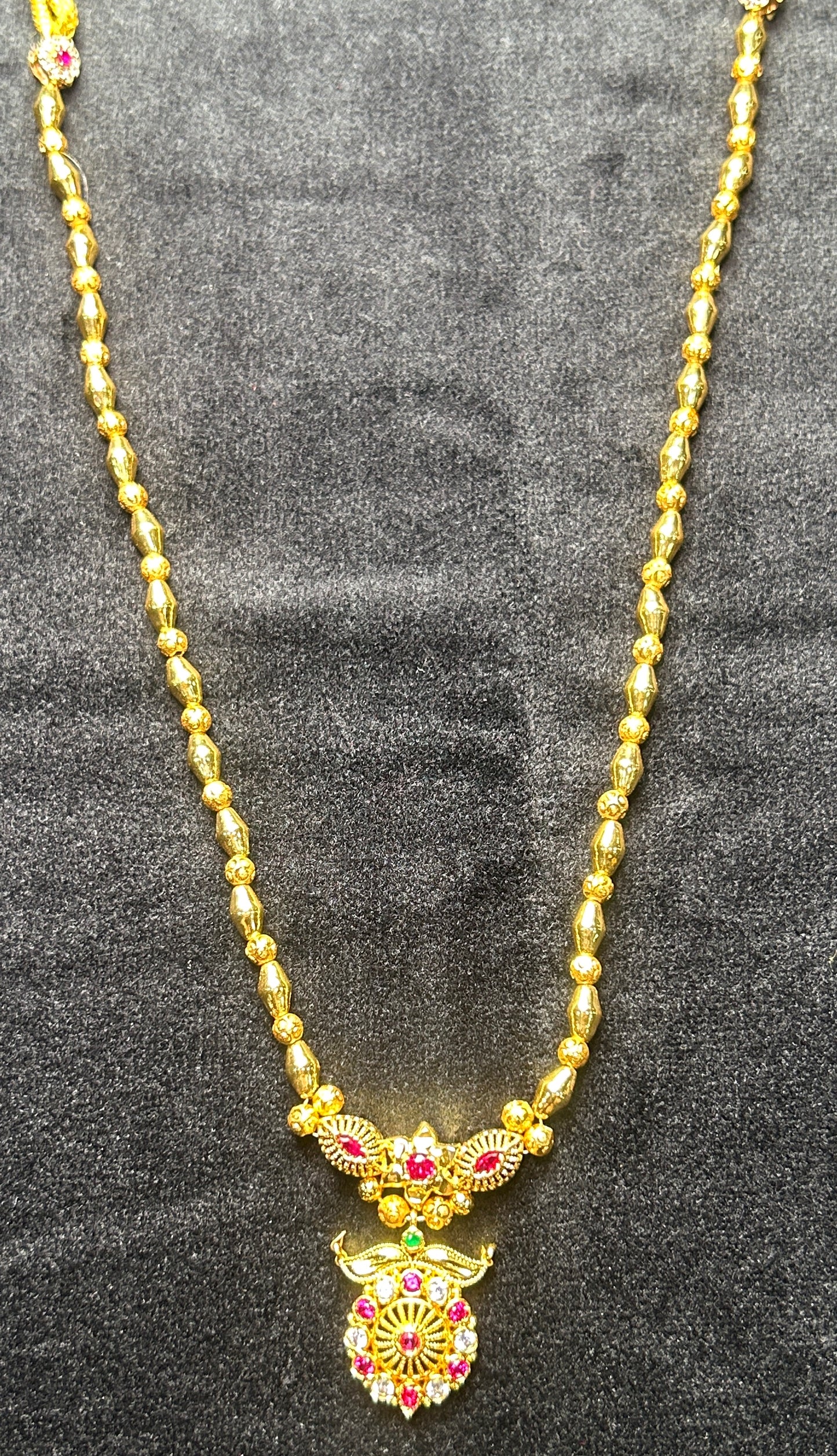 Heritage Ruby & Gold Bead Necklace