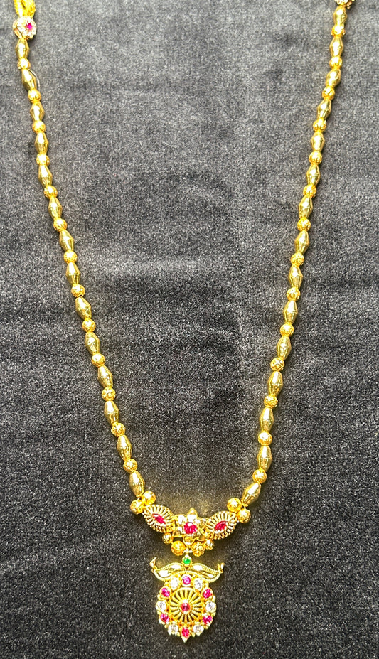 Heritage Ruby & Gold Bead Necklace