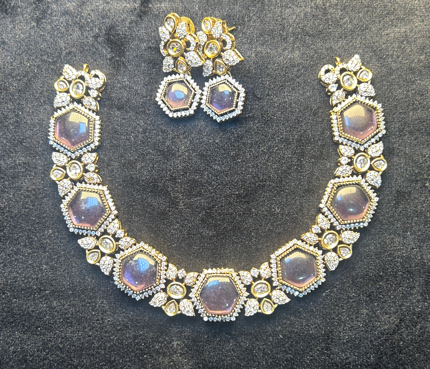 Midnight Hexa Shine Necklace Set