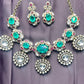 Royal Emerald Fusion Kundan Necklace Set