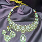 Heritage Green Enamel Polki Necklace Set