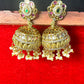 Kundan & Pearl Dome Jhumkas with Floral Studs