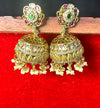 Kundan & Pearl Dome Jhumkas with Floral Studs