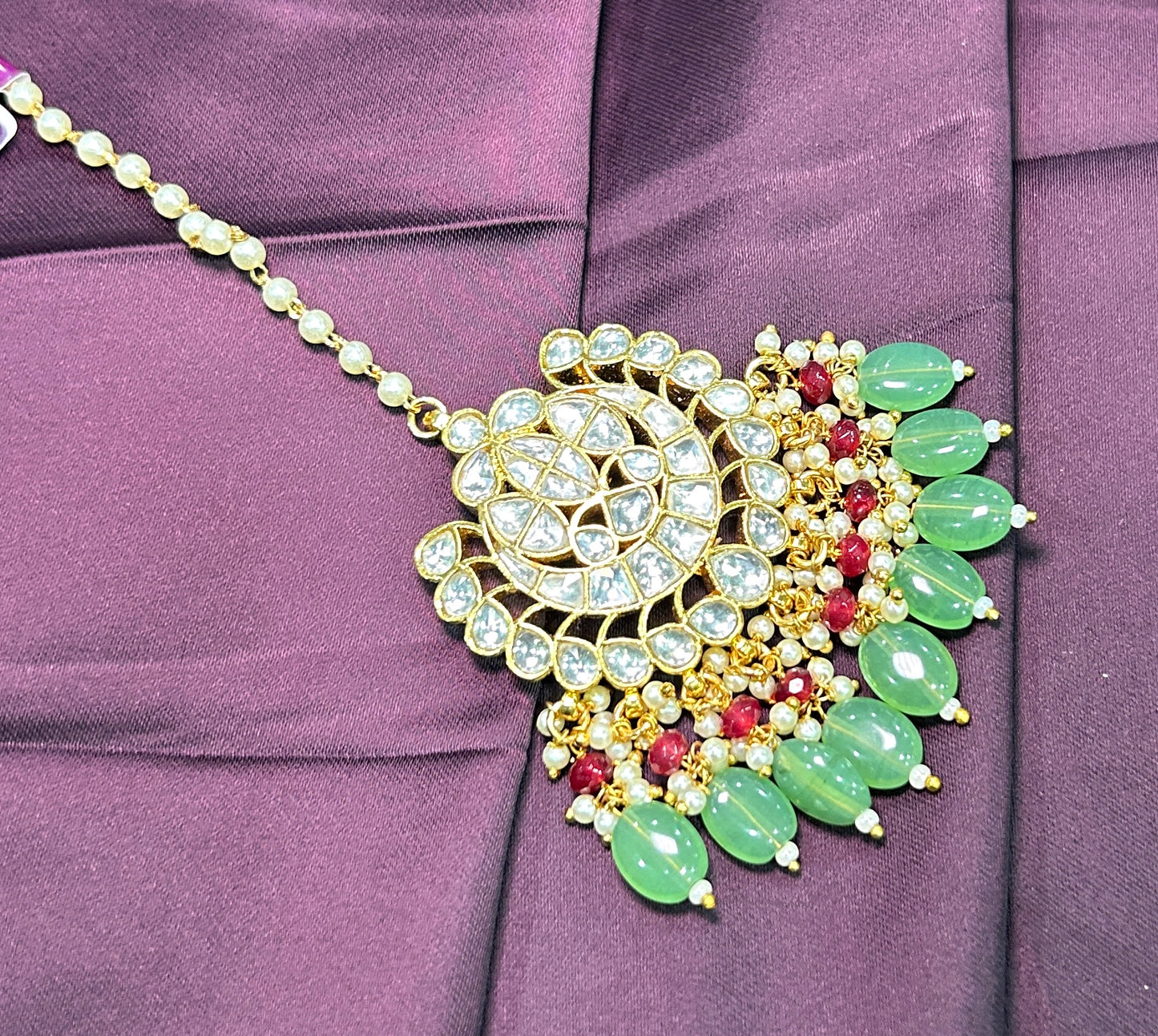 Layered Kundan Maang Tikka