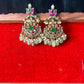 Lotus Motif Kundan & Bead Earrings