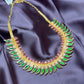 Traditional Maharashtrian Green Enamel Leaf Necklace