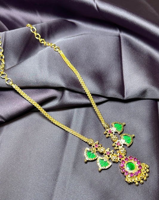 Green Enamel Haar with Statement Pendant
