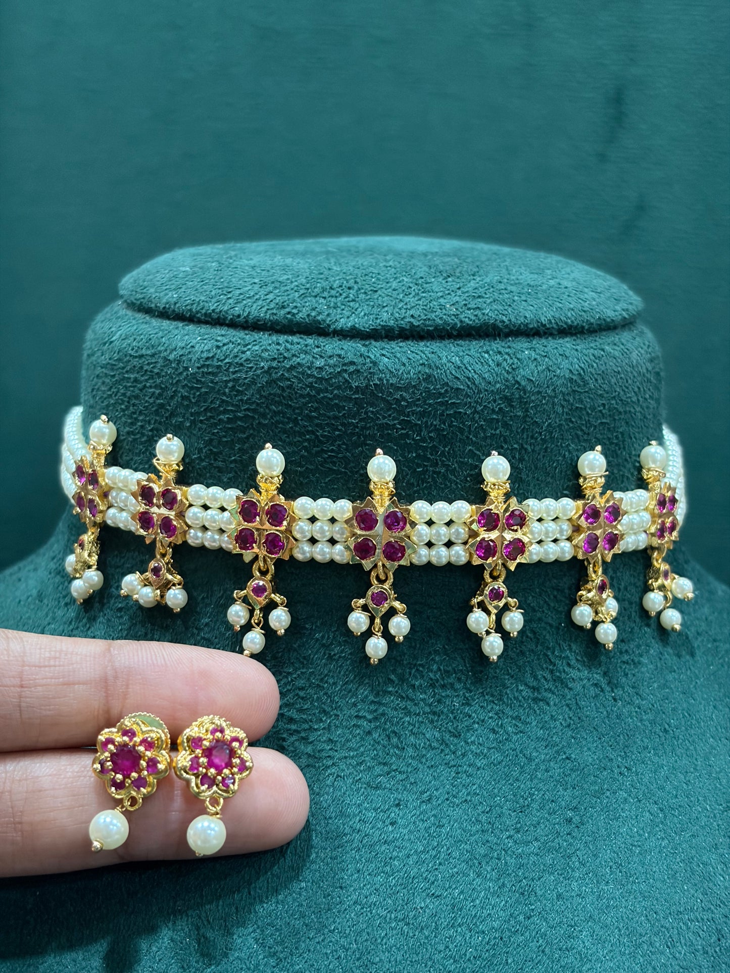 Pushparaj Pearl Choker Set