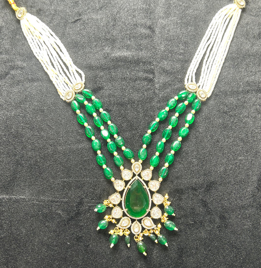 Royal Emerald & Kundan Bridal Necklace