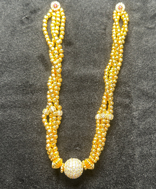 Golden Bead Sparkle Ball Necklace