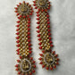 Red Lakshmi Motif Temple Earrings – Pakke Style