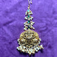 Temple Maang Tikka with Lakshmi Devi Motif & Emerald Accents