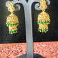Double Layered Green Beaded Jhumkas