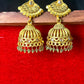 Golden Dome Crystal Jhumkas