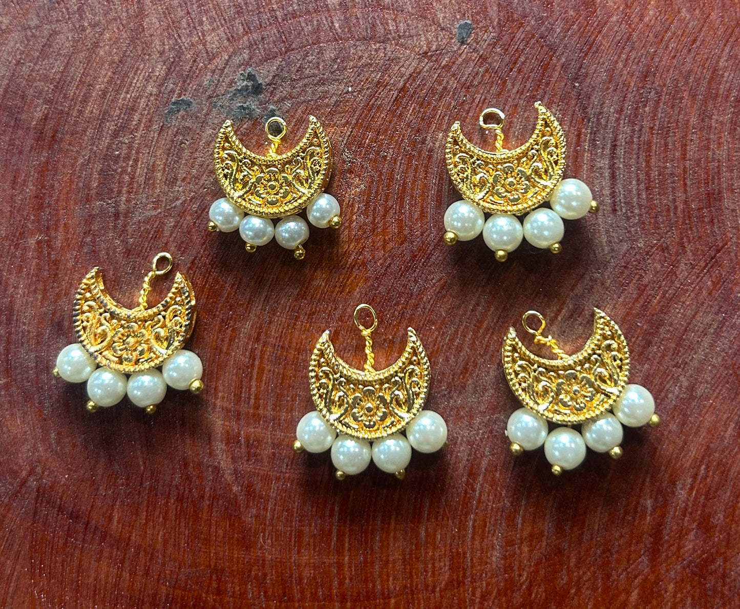Moon Crescent Hair Accessory with Pearls