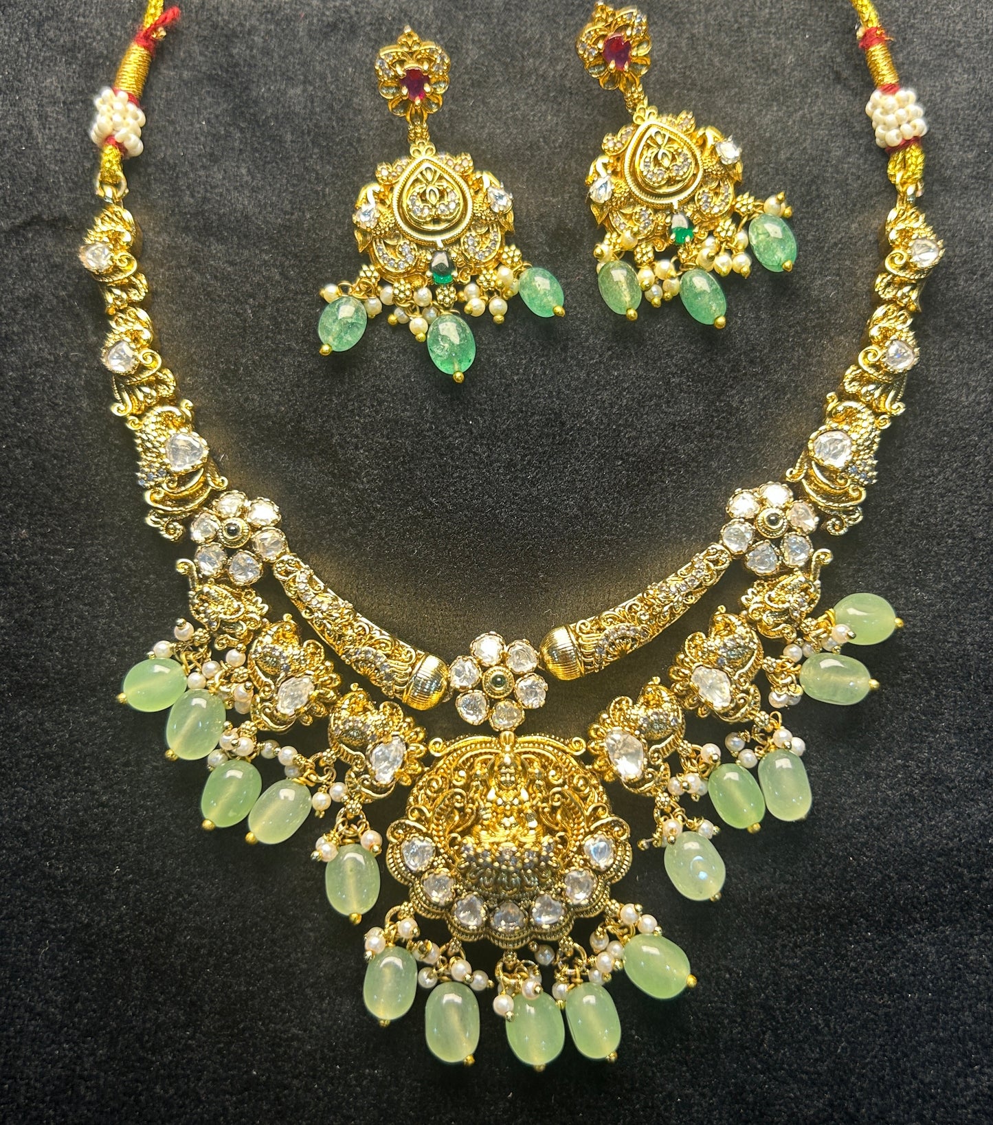 Divine Lakshmi Temple Bridal Necklace Set