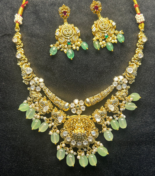 Divine Lakshmi Temple Bridal Necklace Set