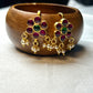 Floral Pachi Kundan Earrings with Pearl Drops