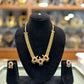 Traditional Gold-Finish Necklace Set with Ruby Accents