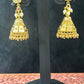 Floral Stone Jhumkas with Pearl Accents
