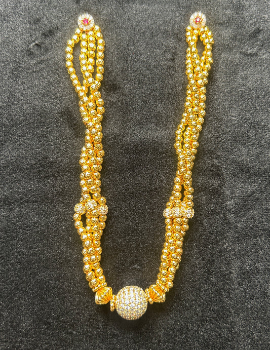 Golden Bead Sparkle Ball Necklace