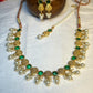 Green Kundan & Pearl Traditional Necklace Set – 1 Gram Gold Finish