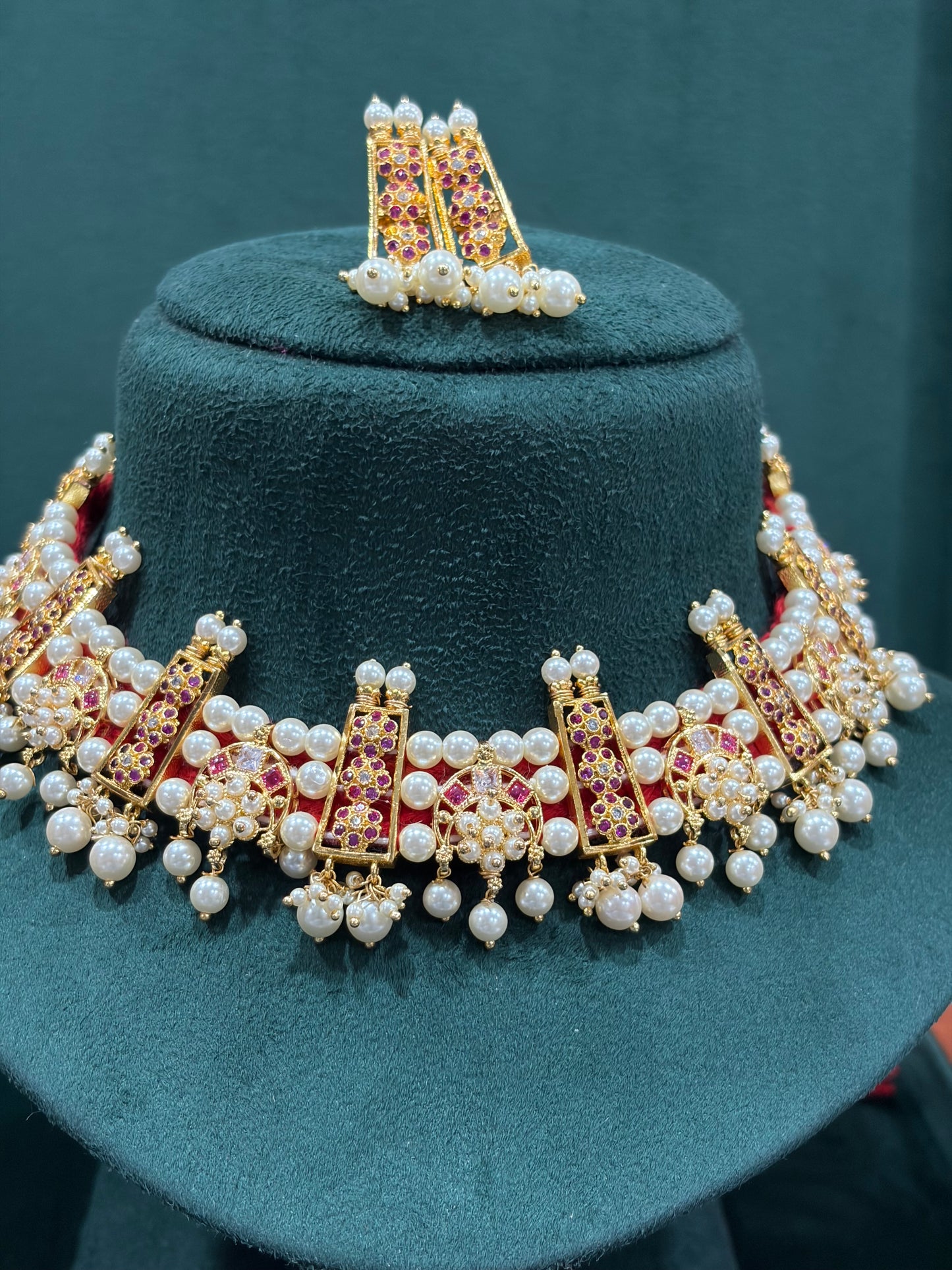 Rajnandini Silk Pearl Choker Set