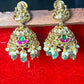 Lakshmi Lotus Temple Jhumka Earrings