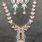 Majestic Crimson Drop Necklace Set