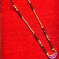 Short Mangalsutra with Pink Meena Crescent Pendant