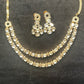Classic Double-Line Polki Necklace Set