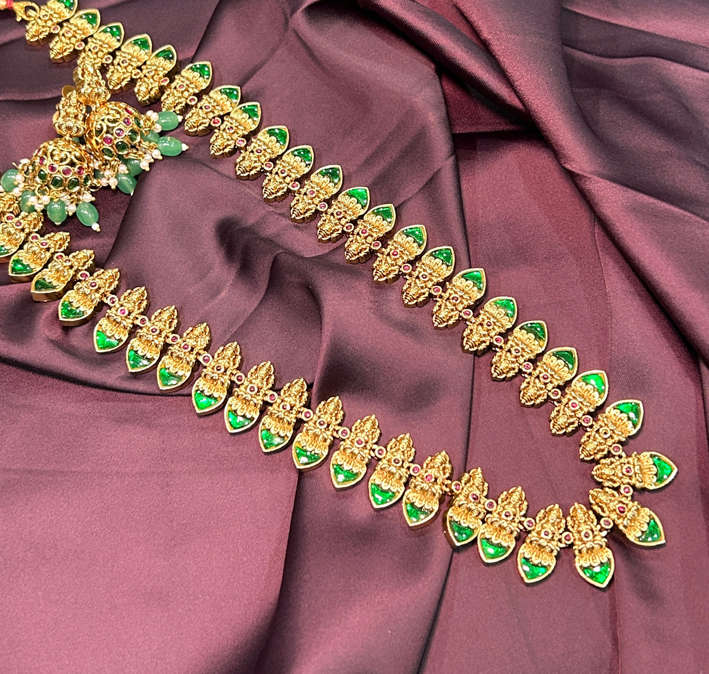 Emerald Paithani Inspired Long Haar Set